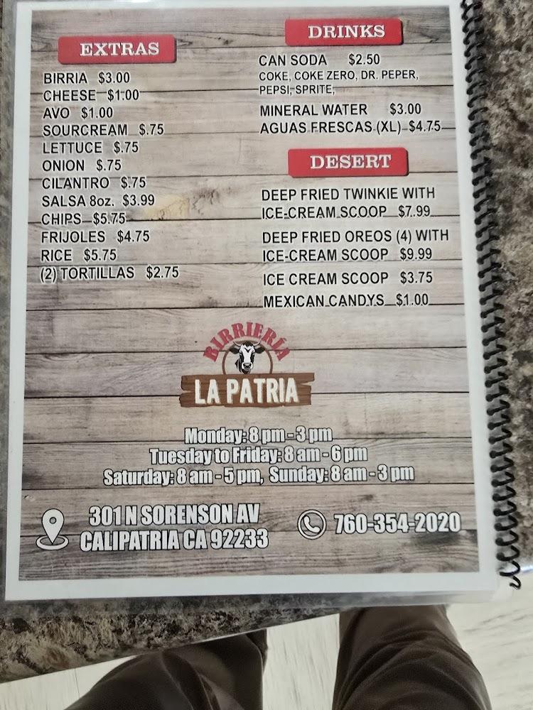 BIRRIA LA PATRIA Menu image 1