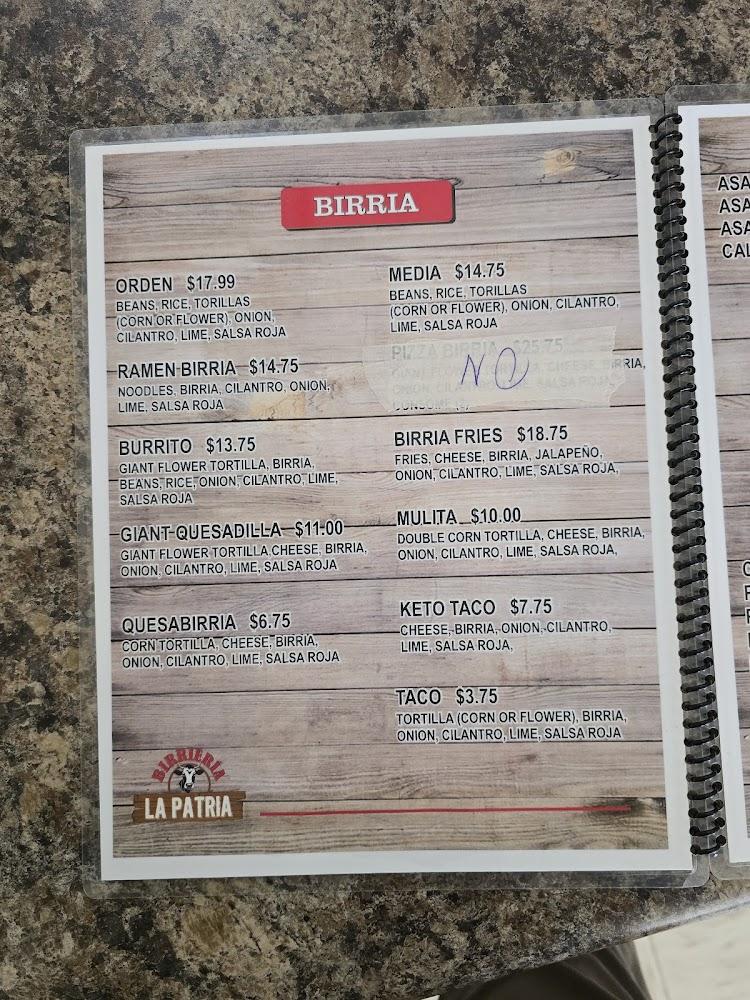 BIRRIA LA PATRIA Menu image 2