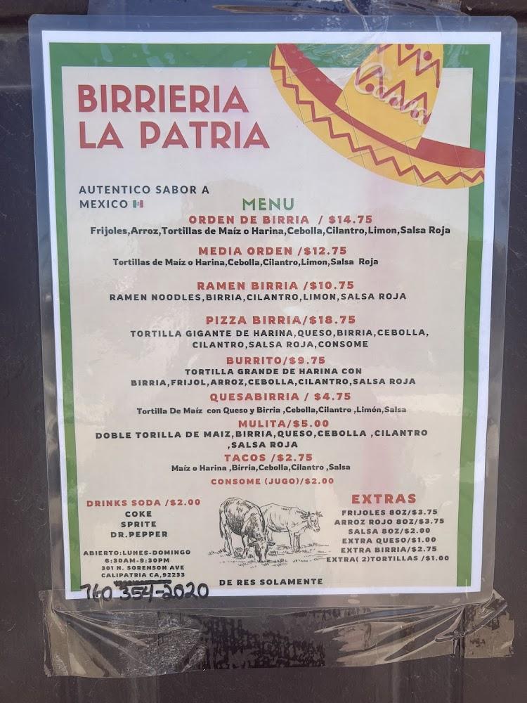 BIRRIA LA PATRIA Menu image 3