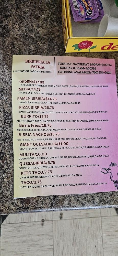 BIRRIA LA PATRIA Menu image 4